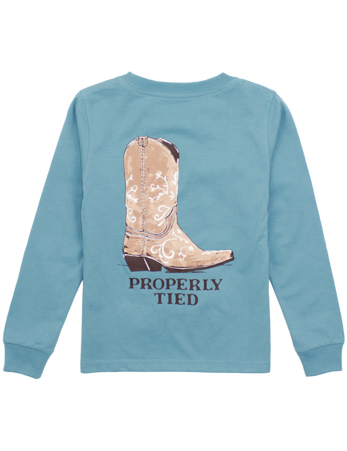 Girls Cowgirl Boot LS Coastal Sky
