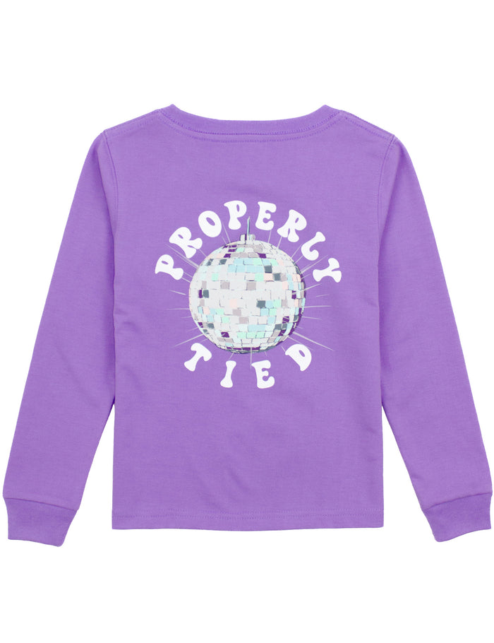 Girls Disco Ball LS Light Purple