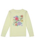 Girls Performance Tee LS PT Floral Light Yellow