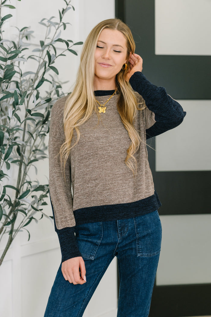Give Me a Call Color Block Pullover