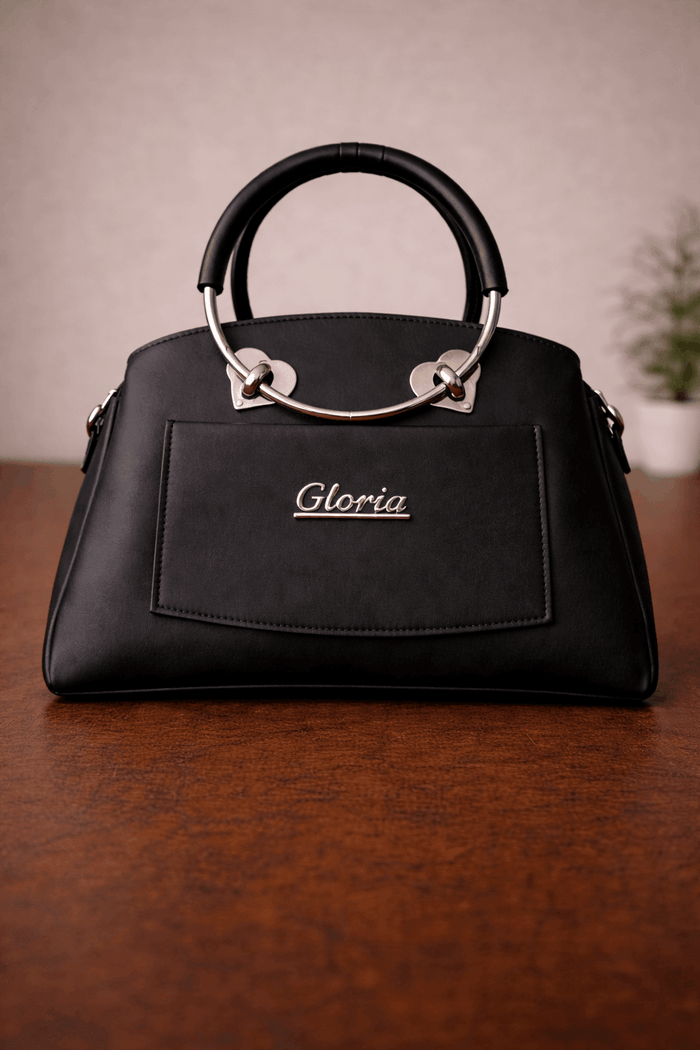 Gloria Heart-Accent Black Top-Handle Handbag - Nishat Creative Store