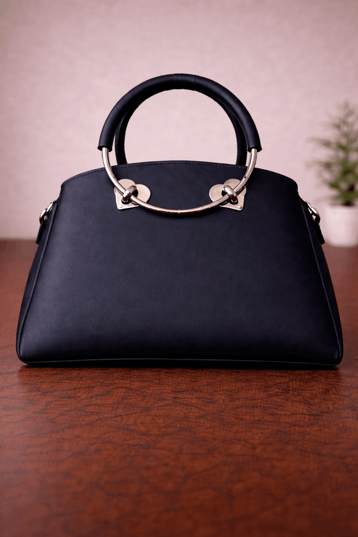 Gloria Heart-Accent Blue Top-Handle Handbag - Nishat Creative Store
