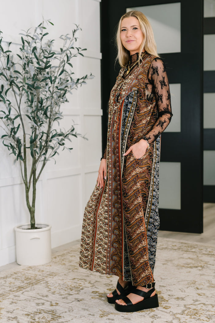 Going with the Flow Mixed Print Jumpsuit