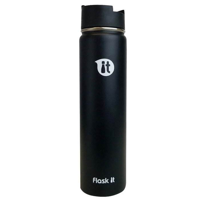 Black / 24 oz (Black Flip Cap)