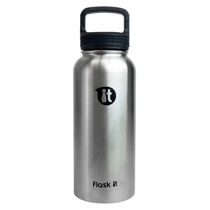 Silver / 32 oz (Black Flex Clip Cap)