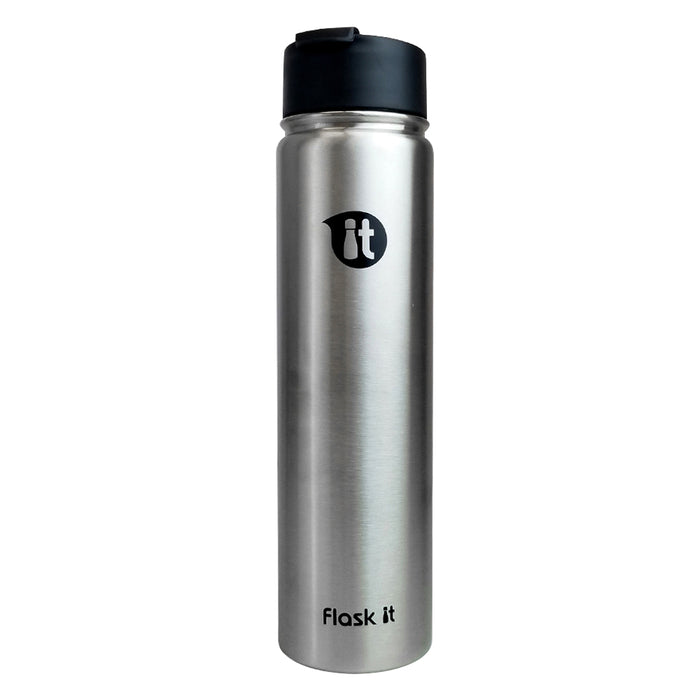 Silver / 24 oz (Black Flip Cap)