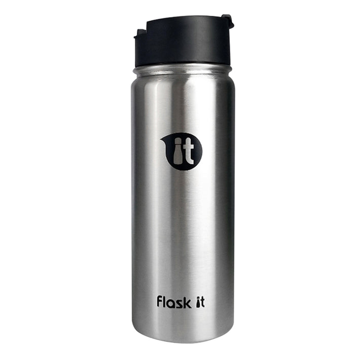 Silver / 18 oz (Black Flip Cap)