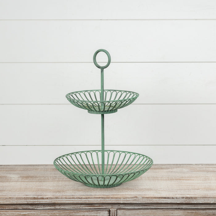Green Tiered Tray