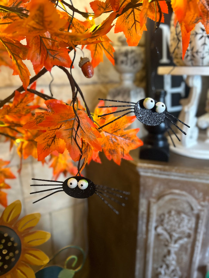 Hanging Metal Spiders in Black 3-Pack