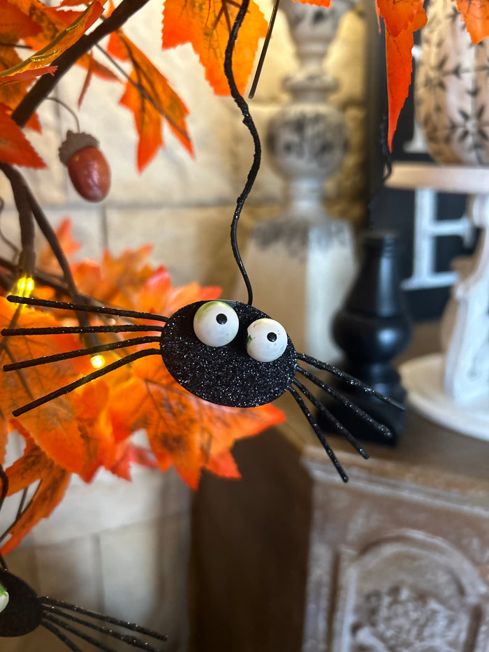 Hanging Metal Spiders in Black 3-Pack