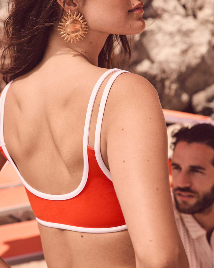 Haut de maillot de bain brassière Rouge feu Maeva top