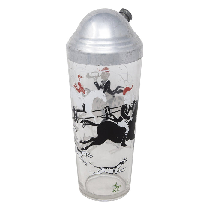 Vintage Hazel Atlas Fox Hunt Cocktail Shaker Back | The Hour Shop