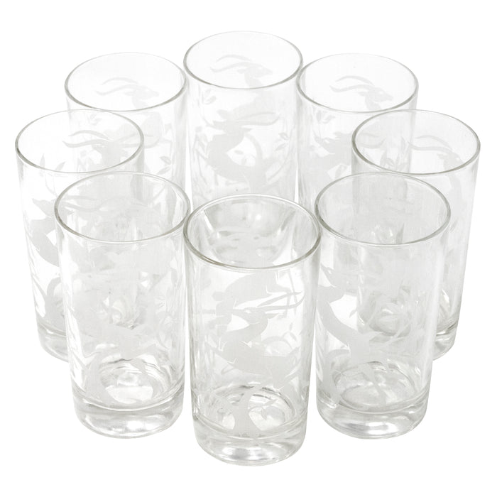 Hazel Atlas White Gazelle Collins Glasses | Set of 8
