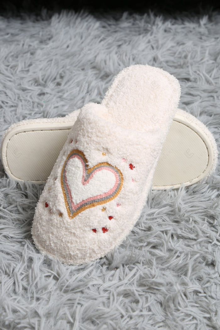 HEARTS & STARS PATTERN SLIPPERS SLIPPERS/SLIDES