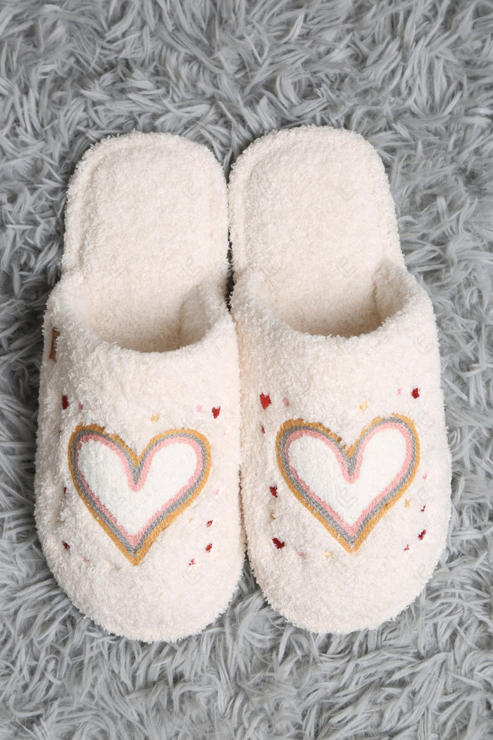 HEARTS & STARS PATTERN SLIPPERS SLIPPERS/SLIDES