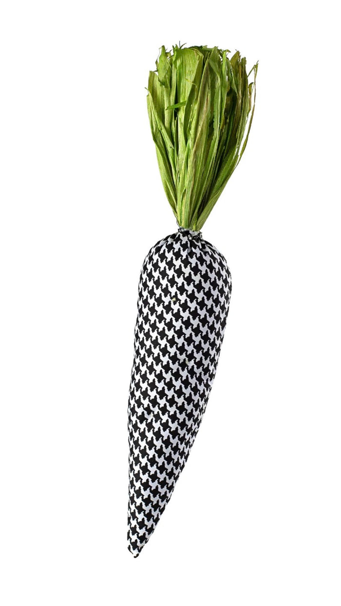 Houndstooth Black and White Fabric Carrot 18” length