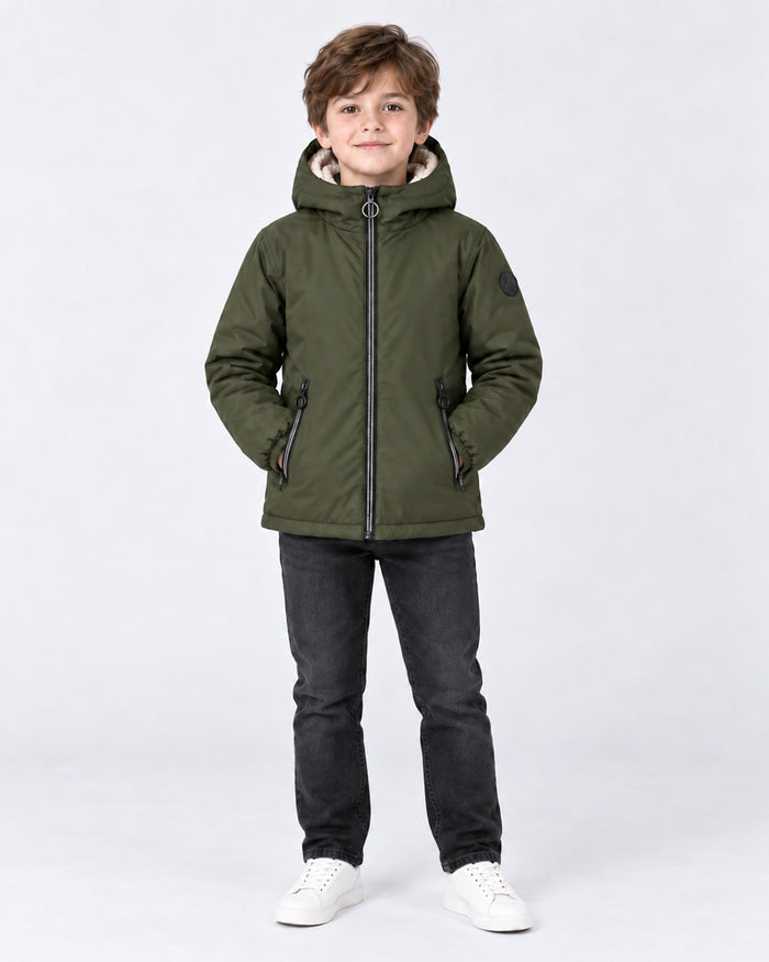 Imperméable doublé enfant Army foncé Glaico sherpa