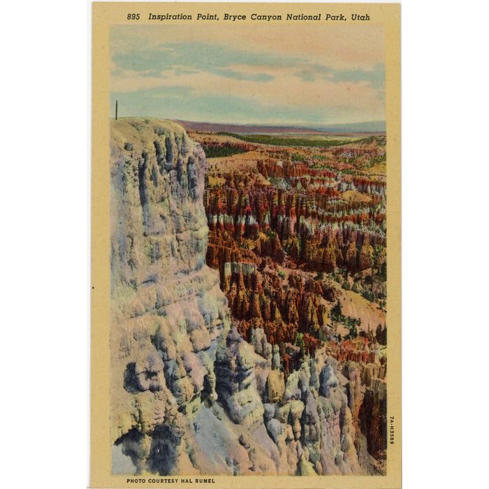 Inspiration Point Bryce Canyon National Park Utah Vintage Postcard (unposted) - Vintage Postcard Boutique