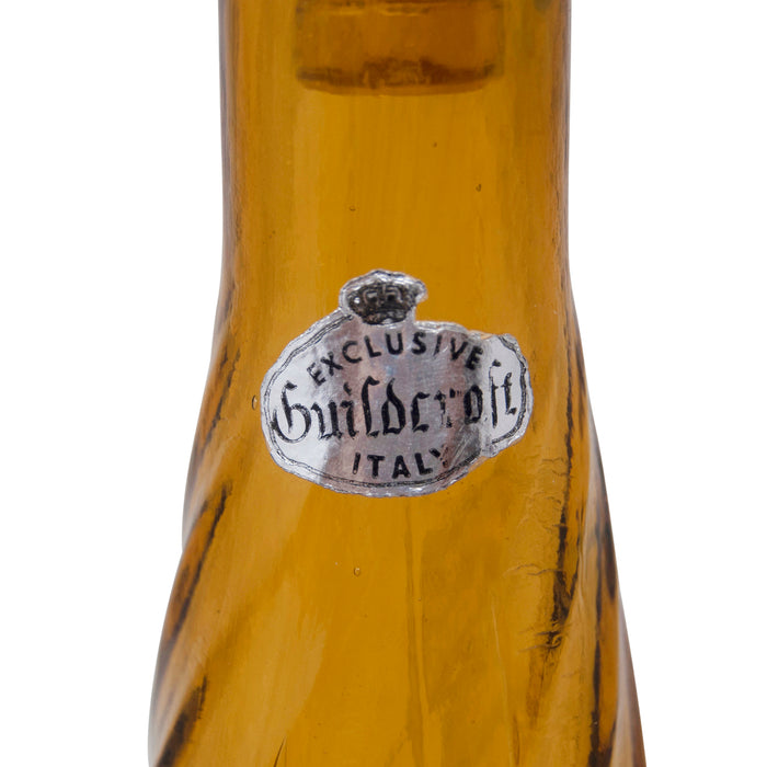 Vintage Italian Amber Swirl Tall Decanter Foil Label | The Hour Shop