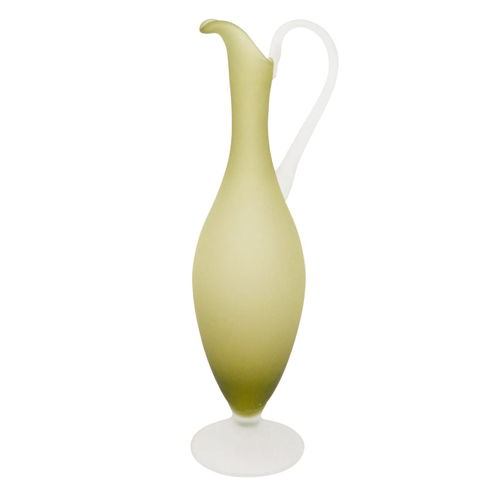 Vintage Italian Frosted Olive Green Cocktail Pitcher Set Pitcher | The Hour Shop