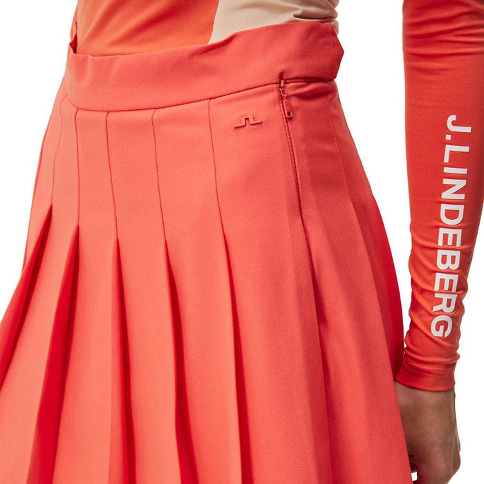 J.Lindeberg Adina Golf Skirt Hot Coral - SP24 Women