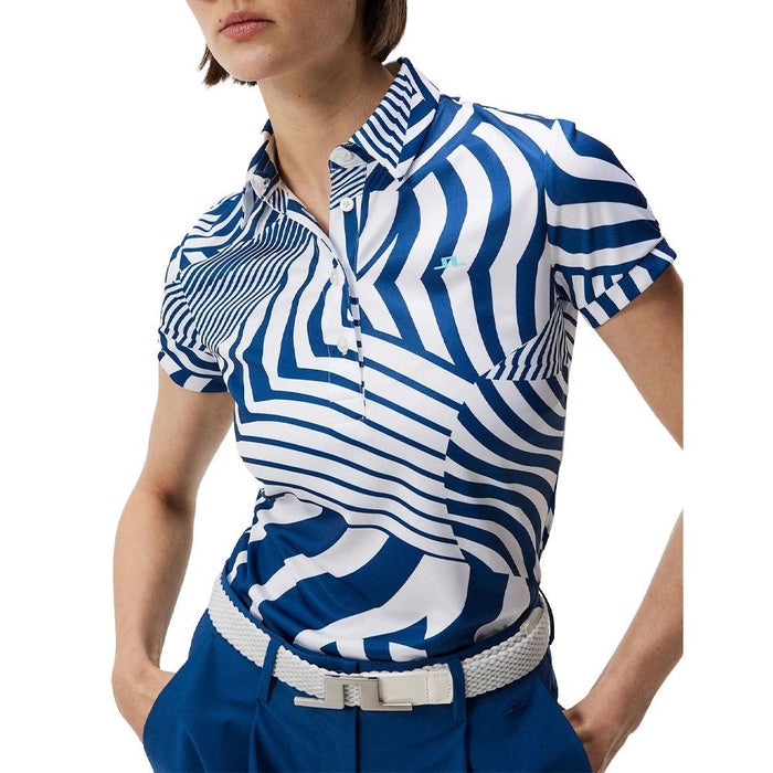 J.Lindeberg Hailey Print Golf Polo Dazzle Wave Estate - 24 Women