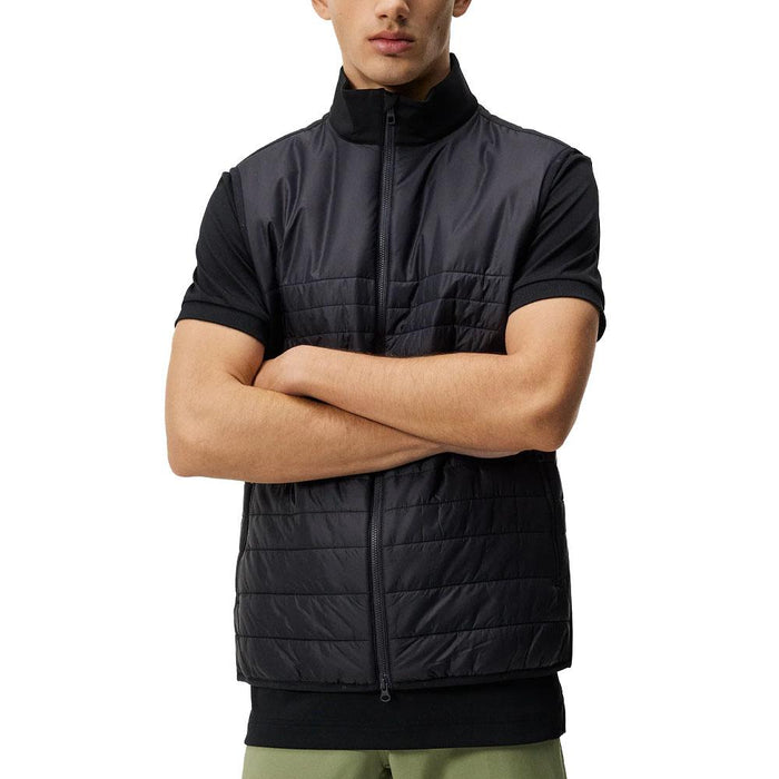 J.Lindeberg Martino Quilt Hybrid Golf Vest Black - SS24