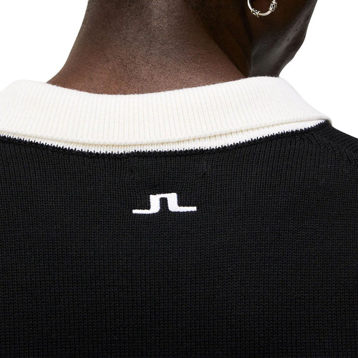 J.Lindeberg Patrik Rugby Knit Golf Polo Black - WI23
