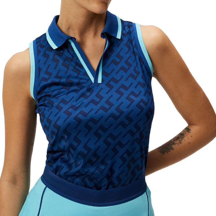 J.Lindeberg Sadie Sleeveless Golf Polo Bias Bridge Estate - 24 Women