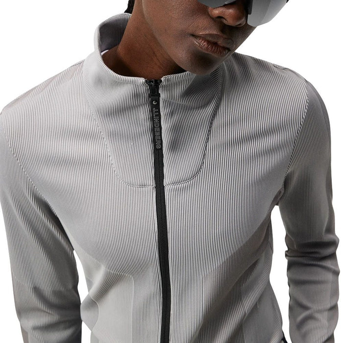 J.Lindeberg Slot Full Zip Mid Layer Golf Jacket Gray Melange - FW23 Women