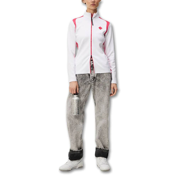 J.Lindeberg Solar Full Zip Mid Layer Golf Jacket White - FW23 Women