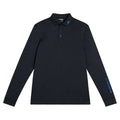 J.Lindeberg Tour Tech Longsleeve Golf Polo Black Melange - SS24