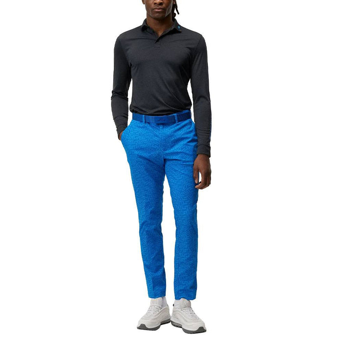 J.Lindeberg Tour Tech Longsleeve Golf Polo Black Melange - SS24