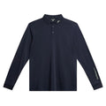 J.Lindeberg Tour Tech Longsleeve Golf Polo Navy Melange - SS24
