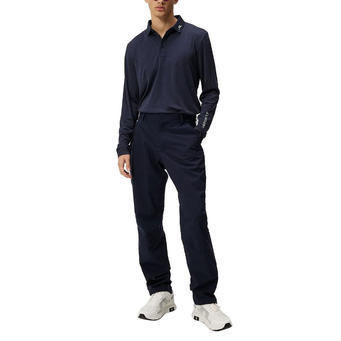 J.Lindeberg Tour Tech Longsleeve Golf Polo Navy Melange - SS24