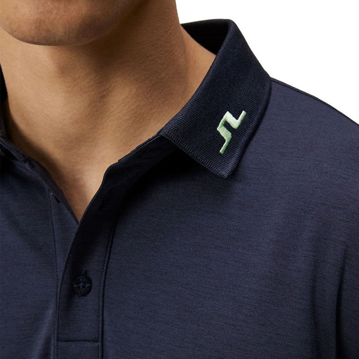 J.Lindeberg Tour Tech Longsleeve Golf Polo Navy Melange - SS24