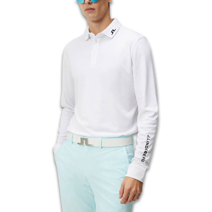 J.Lindeberg Tour Tech Longsleeve Golf Polo White - SS24