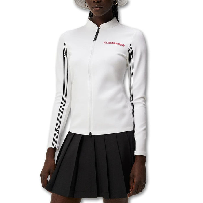J.Lindeberg Wildcat Full Zip Mid Layer Golf Jacket White - FW23 Women
