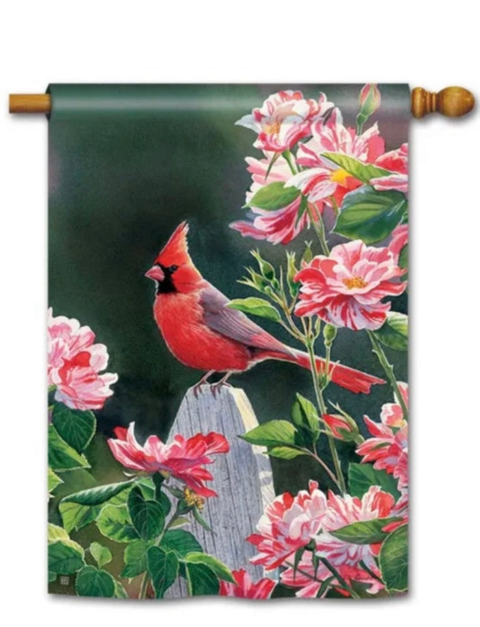 Large Red Cardinal Spring Summer Flag Outdoor