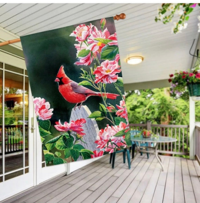 Large Red Cardinal Spring Summer Flag Outdoor