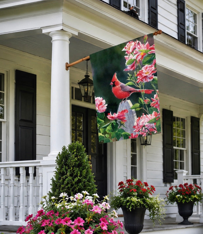 Large Red Cardinal Spring Summer Flag Outdoor