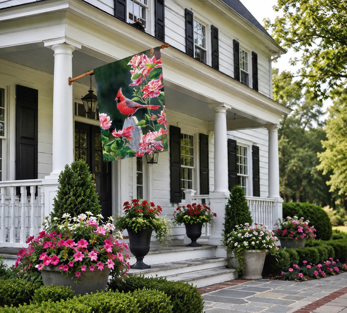 Large Red Cardinal Spring Summer Flag Outdoor