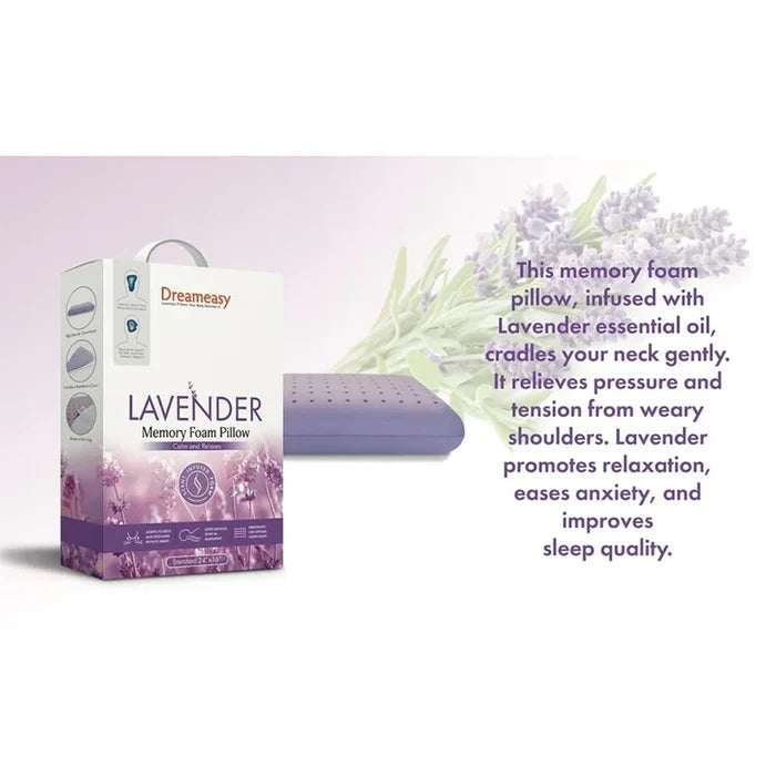 Lavender Memory Foam Pillow detail view - Therapeutic lavender infusion