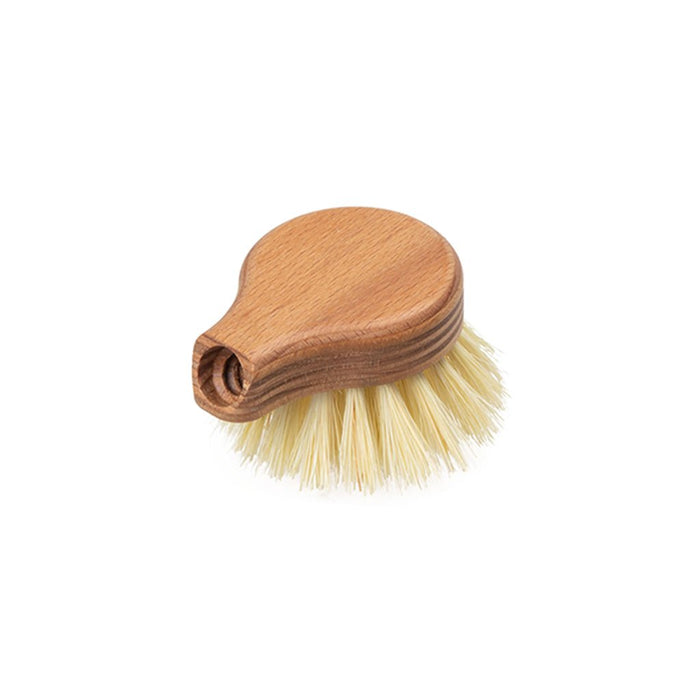 Wooden dish brush replacement head with hard bristles