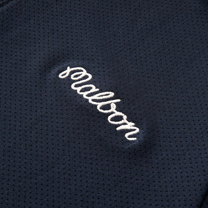 Malbon Evergreen Raglan Sleeve Mesh Golf Polo Navy - FW24 Men