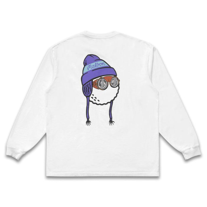 Malbon Glacier Buckets Longsleeve Golf T-Shirt White