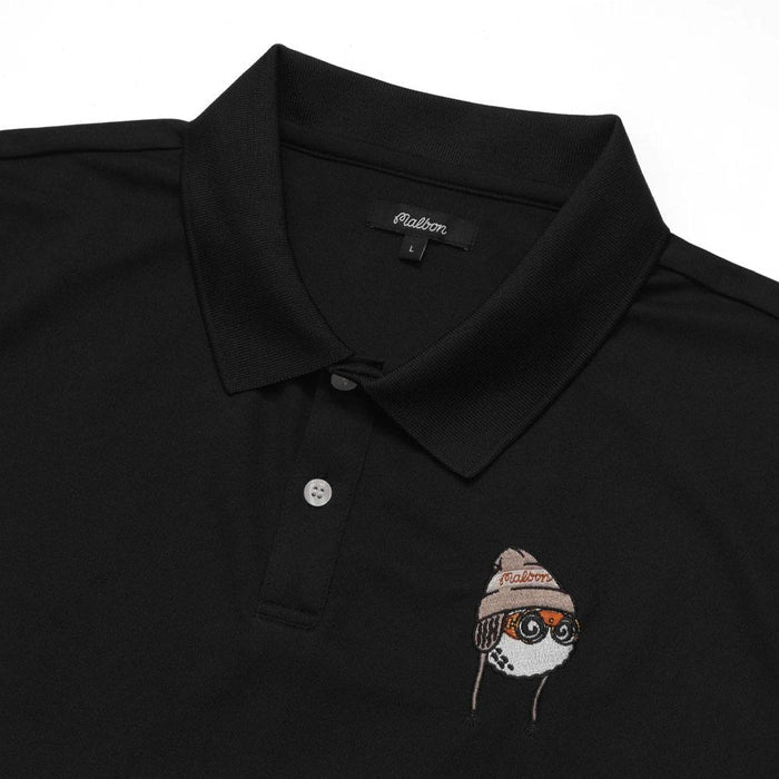 Malbon Glacier Buckets Performance Pique Golf Polo Black