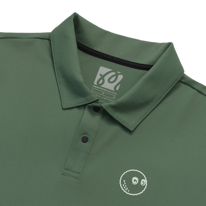 Malbon Performance Pique Golf Polo Forest/Black