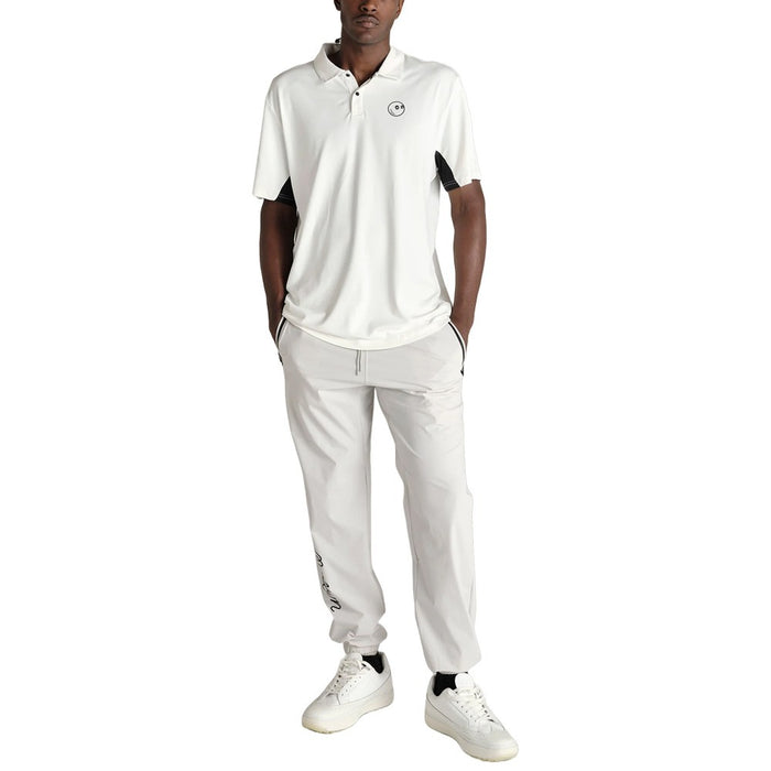 Malbon Performance Pique Golf Polo White/Black