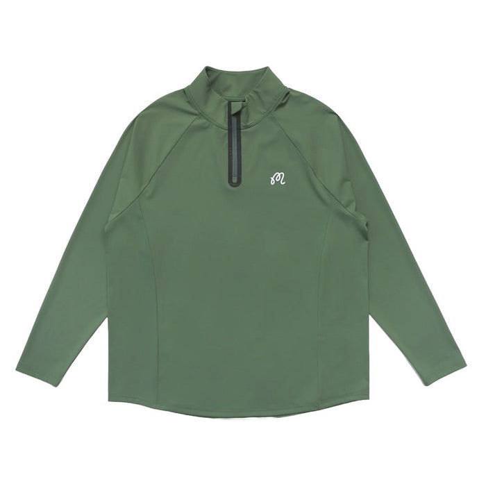Malbon Performance Raglan Quarter Zip Golf Pullover Forest